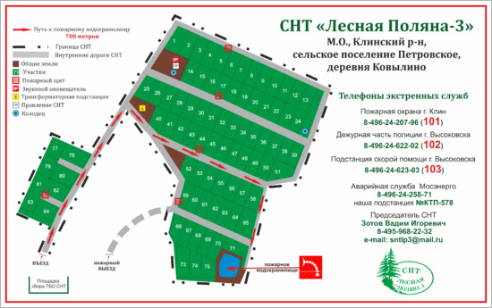 Схема участков садового общества