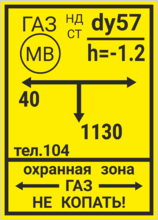 Знак подземного газопровода